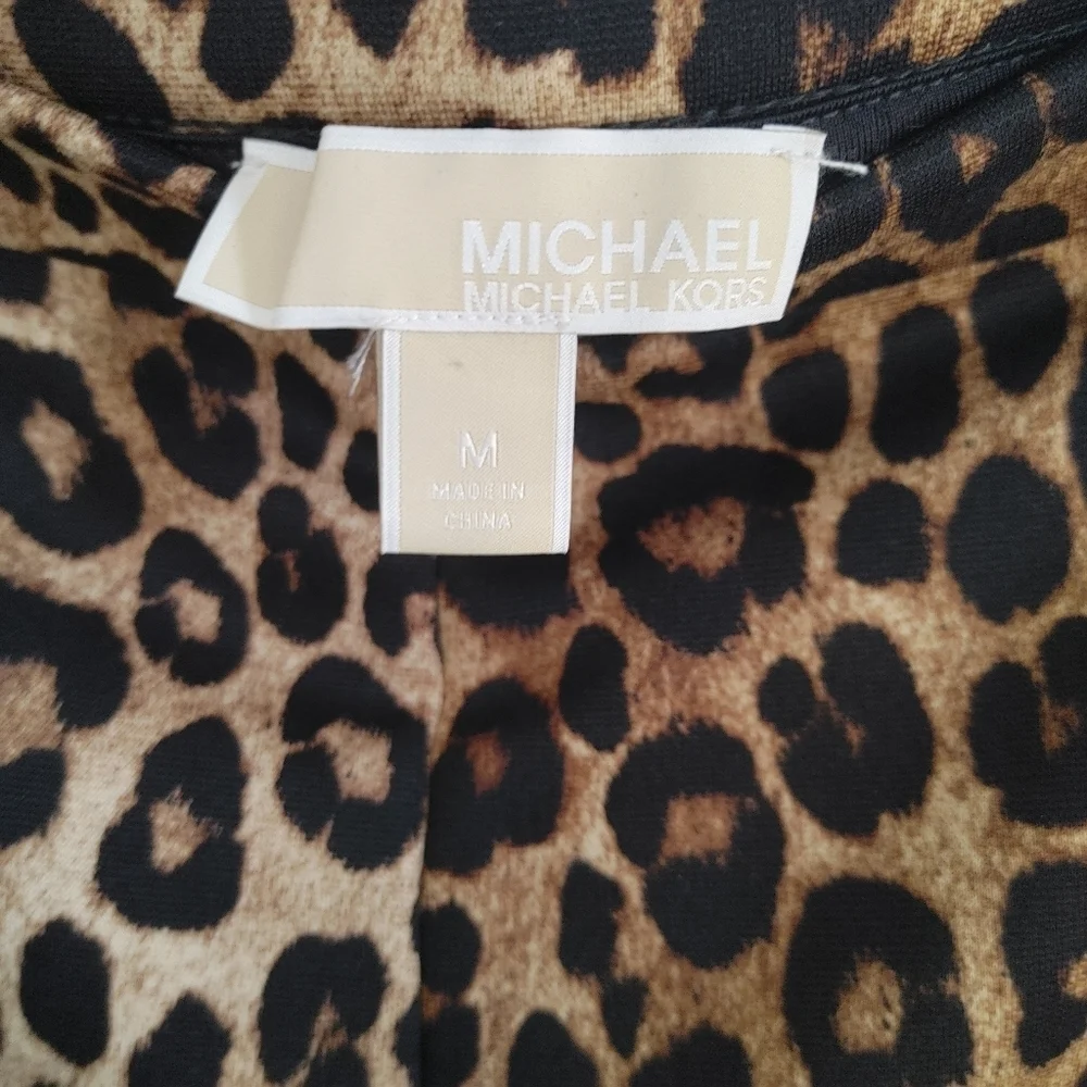 MICHAEL Michael Kors Leopard Print Ankle Pants Medium Animal Print Slim Career